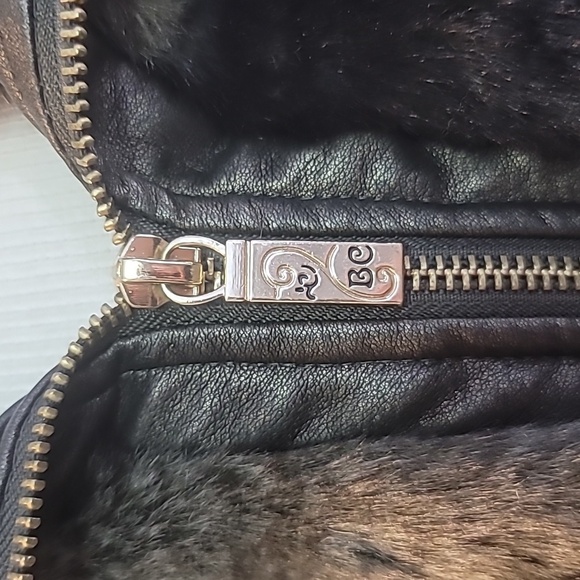 BIG CHILL black faux fur vest size large faux leather - Picture 6 of 14